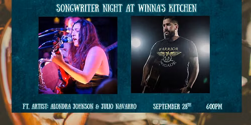 Songwriter Night at Winna's Kitchen ft.  Alondra Johnson & Julio Navarro