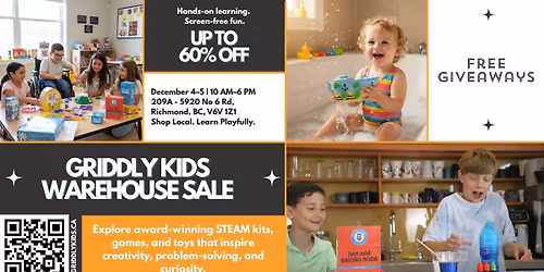 Griddly Kids Holiday Warehouse Sale \u2013 Vancouver\u2019s Biggest STEAM Toy Event!