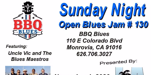 LABS Jam no 130 at BBQ Blues as part of First Sunday Blues Jam - November 1, 2026
