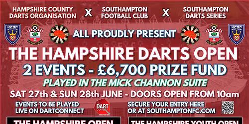 HCDO, Southampton FC, and Southampton Darts Series Presents - THE HAMPSHIRE DARTS OPEN 2026