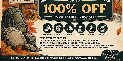 Campmor Customer Appreciation Day FALL 2026