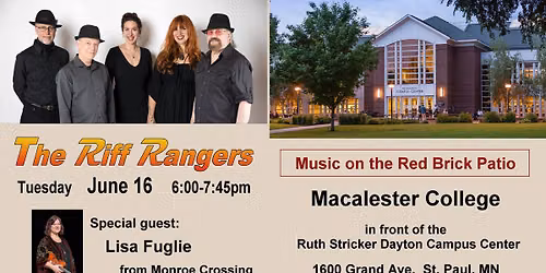 The Riff Rangers @ Macalester College, Tues June 16, 6:00-7:45pm