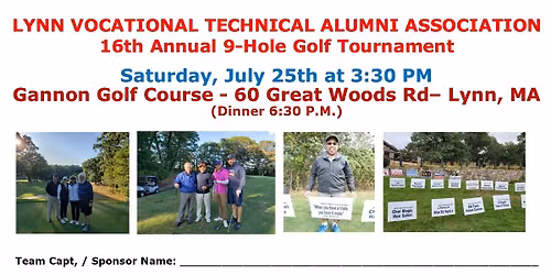 Lynn Tech Alumni 16th Annual Golf Tournament