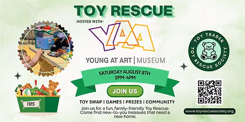 Toy Trader Toy Rescue Event hosted with Young At Art Museum