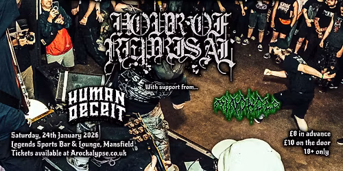 Hour Of Reprisal \/\/ Human Deceit \/\/ Mindhold plus Afterparty @ Legends Sport Bar & Lounge, Mansfield