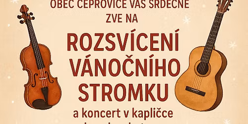 Rozsv\u00edcen\u00ed v\u00e1no\u010dn\u00edho stromku a koncert housle a kytara 