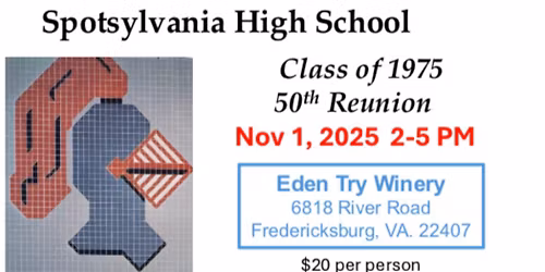Spotsylvania Class of 1975 50th year reunion