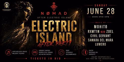 Electric Island Afterparty June 28 at Nomad Toronto