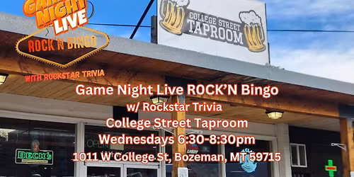Game Night Live R0CK'N Bingo w\/ Rockstar Trivia at College Street Taproom