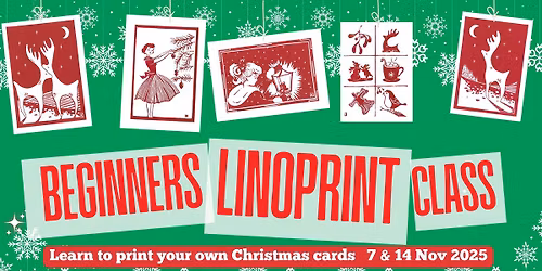 Learn to Linoprint Christmas Card special with Kristina J Smith
