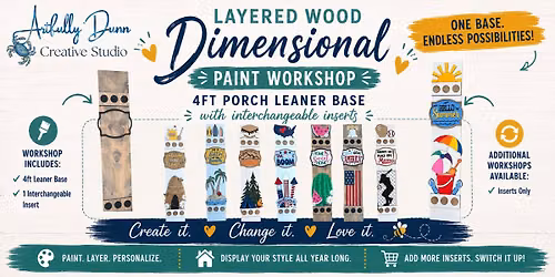 Layered Wood Paint Workshop - 4ft Porch Leaner with Interchangeable Themed Insert