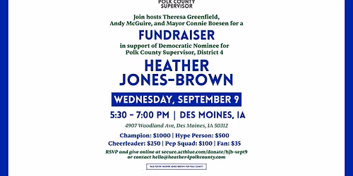 Des Moines Fundraiser for Heather Jones-Brown