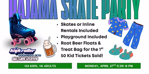 Roller Skating Pajama Party with Root Beer Floats & Treat Bags