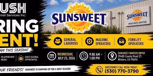Sunsweet Winters - Seasonal Hiring Event