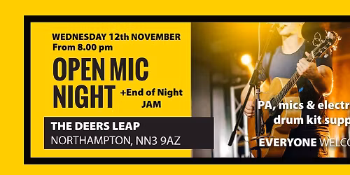 Open Mic Night - The Deers Leap, hosted by The PommyGranites