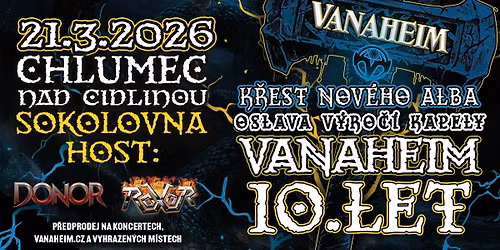 VANAHEIM k\u0159est nov\u00e9ho alba & oslava v\u00fdro\u010d\u00ed 10 let kapely!