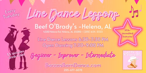 Line Dance Lessons at Beef O'Brady's Helena, AL - Tuesdays