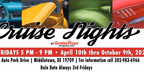 2nd Friday Cruise Nights at Grotto Pizza, Middletown, DE 19709