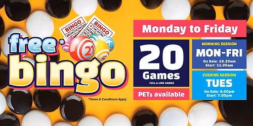 Tuesday (Evening Session) Free Bingo at Kemps Creek Sporting & Bowling Club