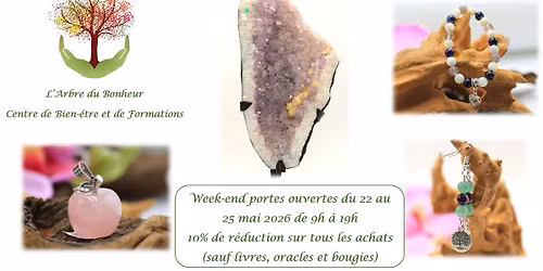 Portes ouvertes lithoth\u00e9rapie \u00e0 L'Arbre du Bonheur 10% r\u00e9duction
