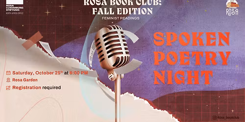 Rosa Book Club #7 : Spoken Poetry Night