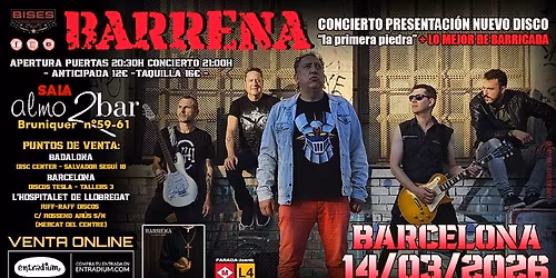 BARRENA EN CONCIERTO - PRESENTACI\u00d3N NUEVO DISCO "LA PRIMERA PIEDRA" - BARCELONA