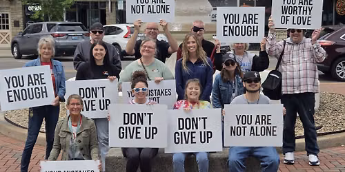 Downtown Bellefontaine "Don't Give Up" Sign Rally