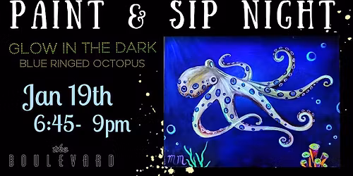 Glow Blue Ringed Octopus Paint Night