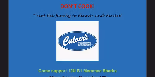 Meramec Sharks 12U B1 Culver\u2019s Night!! 