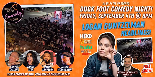 September Duck Foot Comedy Night - Friday, Sept 4th @ 8:00 PM FREE SHOW!