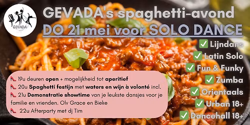 spaghetti - show avond voor de SOLO dansers