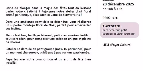 Atelier - Art floral centre de table pour No\u00ebl avec Monica Jane