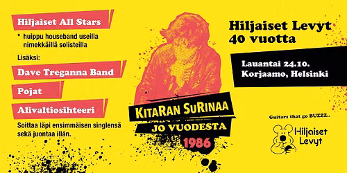Hiljaiset Levyt 40 v-juhlakeikka: Hiljaiset All Stars, Dave Treganna Band, Pojat, Alivaltiosihteeri