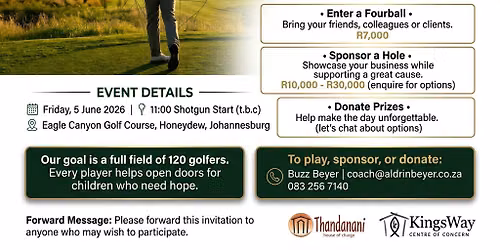 Golf That Changes Lives — 129 Eastwood Ave, 2169 Randburg, South Africa