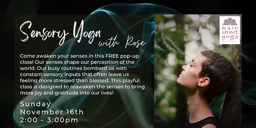 YTT Pop-Up Class: Sensory Yoga