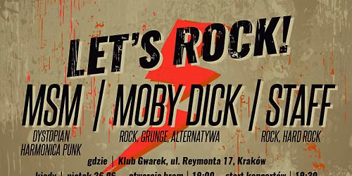 LET'S ROCK! TRIPLE BILL FEAT. MSM, MOBY DICK & STAFF @KLUB GWAREK | HARMONICA PUNK, GRUNGE & ROCK