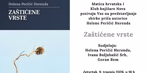 Predstavljanje knjige autorice Helene Peri\u010di\u0107 Herenda \u201eZa\u0161ti\u0107ene vrste\u201c