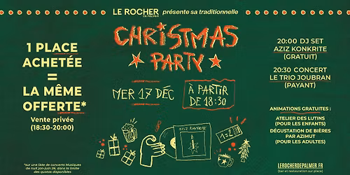 CHRISTMAS PARTY 2025 \u2022 Vente priv\u00e9e \u2022 DJ SET AZIZ KONKRITE \u2022 Le Rocher de Palmer | Cenon \u2022 17.12.25