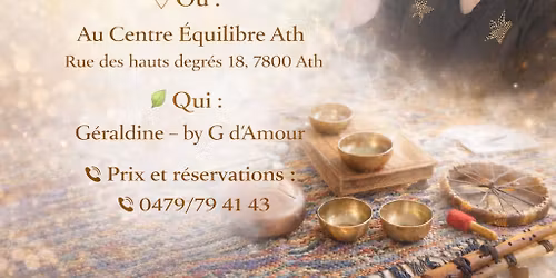 Voyage sonore aux sons des carillons, bols tib\u00e9tains et tambours