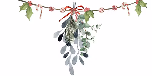 Hanging Green Mistletoe Watercolor Class
