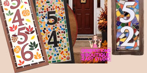 Mosaic House Number Sign