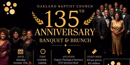Oakland Baptist Church 135th Anniversary Banquet & Brunch