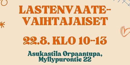 Lastenvaatevaihtajaiset Asukastila Orpaantuvalla