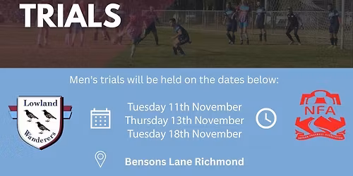 Lowland Wanderers Waratah League Trials