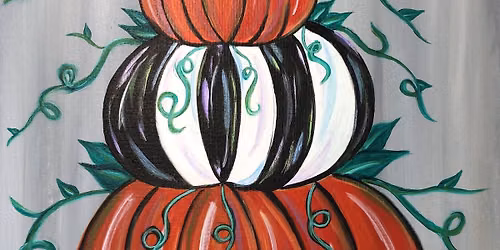 \ud83c\udf3bSunflowers & Sips - Pumpkin Tower - Canvas Paint & Sip Class