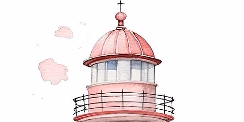 Watercolor painting at Artventures Oakville $35CD-Pink Lighthouse