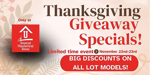 Thanksgiving Giveaway Specials! 