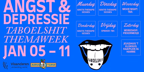Taboelshit Themaweek: angst & depressie