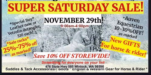 High Tail Tack Super Saturday Sale 2025!