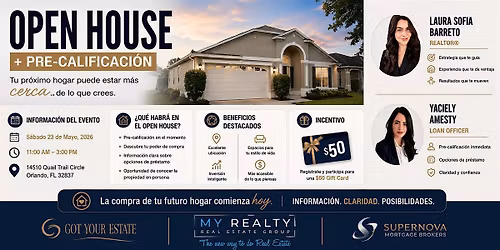 Descubre Tu Poder de Compra |  Open House + Pre-Qualificaci\u00f3n en Orlando